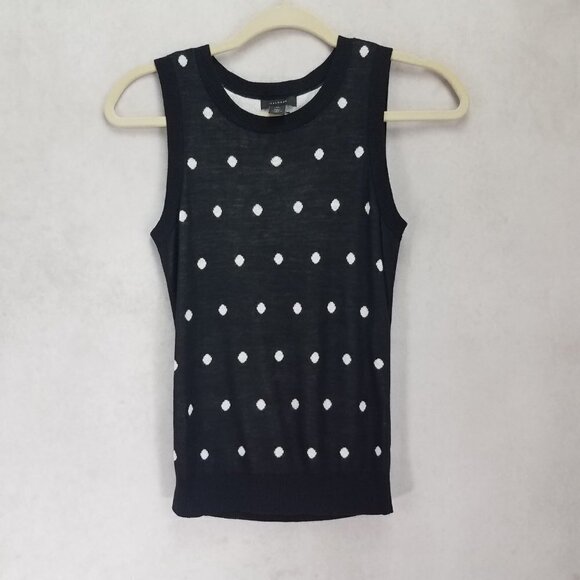 NEW Halogen M Petite Crew Neck Knit Top Polka Dots - Picture 1 of 8